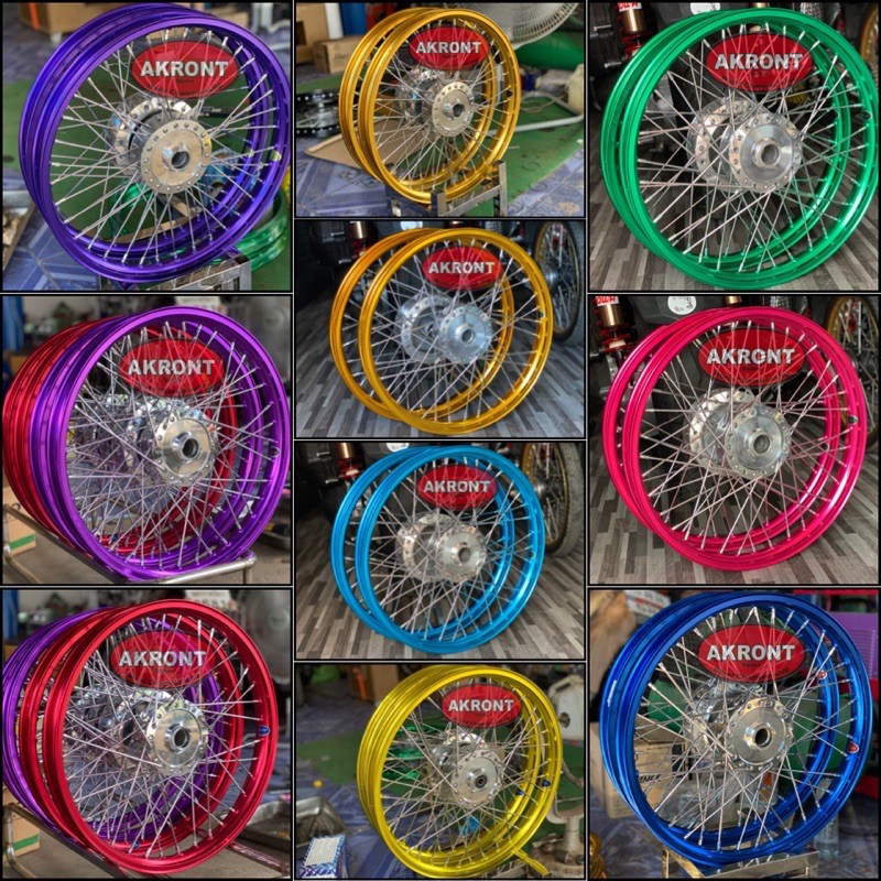 ชุดล้อดุมกลึงเงา วงล้อAKRONT 17/17 1.4 งานเลเซอร์พร้อมประกอบให้ครบชุด