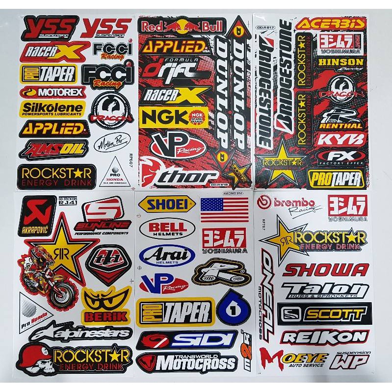 สติ๊กเกอร์แต่งรถลาย MONSTER แต่งรถMotocross สติ๊กเกอร์ติดรถมอเตอร์ไซด์ รถแข่ง MotoGP สติกเกอร์ rocks
