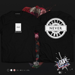 เสื้อคู่ - *&amp;^Tee_home/|เก่าพอ HUSTLE NEVER ENDS เสื้อยืดสําหรับผู้ชาย/เสื้อยืดสําหรับผู้หญิง