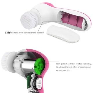 เครื่องขัดหน้า 5 in 1 เครื่องลัางหน้าไฟฟ้า Electric Facial Massage Cleaner เครื่องนวดหน้า เครื่องทำความสะอาดผิวหน้า