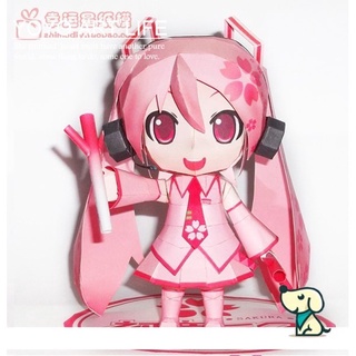 Lora PZ1 แม่พิมพ์กระดาษ รูปตุ๊กตา Hatsune Miku 3d แฮนด์เมด DIY