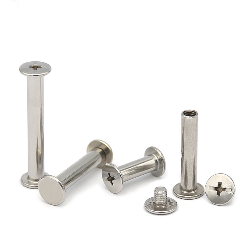 M5 ชุบนิกเกิล Rivets Ledger Nails อัลบั้มสกรูก้นชุบนิกเกิลถั่ว