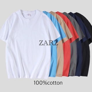 ZARZ.SHOP🍑พร้อมส่ง*เสื้อยืดสีพื้น ผ้าcotton100% ผ้านุ่ม ใส่สบายมากๆ