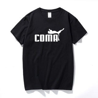 T-shirt  เสื้อยืดแขนสั้น ผ้าฝ้าย พิมพ์ลายโลโก้ Coma Coma ตลก สําหรับผู้ชาย DIYS-5XL