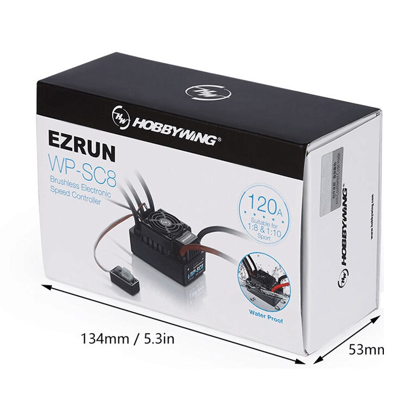 Hobbywing EZRUN WP SC8 120A อุปกรณ์ควบคุมความเร็ว ESC กันน้ํา สําหรับรถบรรทุกบังคับวิทยุ
