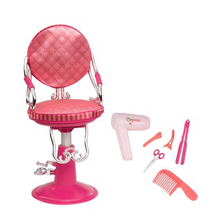 Our Generation Dolls ( OG Dolls ) ตุ๊กตาโอจี - Sitting Pretty Salon Chair - Coral and Pink เก้าอี้ซาลอนสำหรับตุ๊กตาโอจี