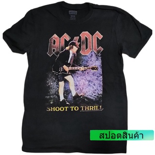 ROUND คอลูกเรือแฟชั่น [COD] เสื้ิอวง ACDC SHOOT TO THRILL 2017.ลิขสิทธิ์แท้ oversize-4XL