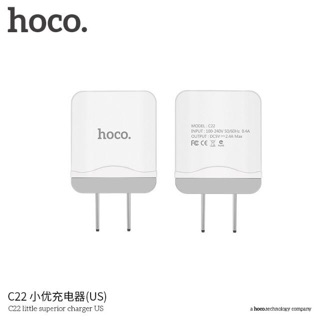 หัวชาร์จเร็ว 2.4 A หัวชาร์จ Hoco C22   Adapter อะแดปเตอร์ ชาร์จไฟ ป้องกันไฟกระชาก รองรับ ชาร์จ โทรศัพท์ แท็บแล็ต มือถือ