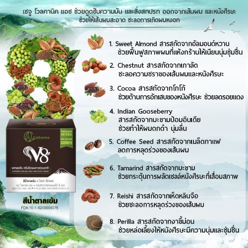 แคทเธอรีนครีมปิดผมขาวV8 สี*น้ำตาลเข้ม* ล็อตผลิตใหม่ แก้ผมร่วง,ฟื้นฟูผมเสีย ราคา ถูกที่สุด ดีลบีเคเค แกลเลอรีภาพที่ 2
