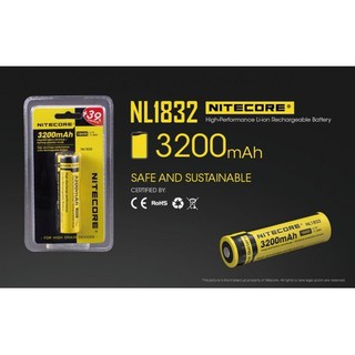 Nitecore ถ่านชาร์จ NL1832 3200mAh 3.7V ของแท้ สามารถออกใบกำกับภาษีได้