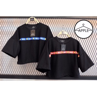 เสื้อครอป ติดเทปSMILE โปโล โอเวอร์ไซส์ oversize