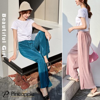 กางเกงขายาวทรงกระบอกใหญ่  น้ำแข็งไหม Cloud Wide leg pants KZ103