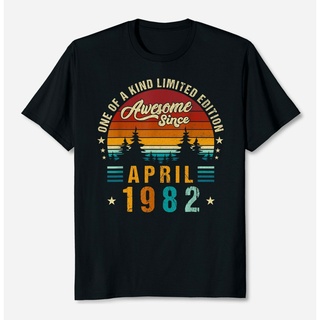 เสื้อยืด พิมพ์ลาย Epic Legend 40Th Birthday Awesome Since April 1982 สไตล์วินเทจS-5XL