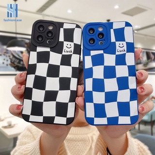 ไคลน์ สีฟ้า สีดำ Compatible For IPhone 12PRO 12 PRO MAX 13 13PRO PROMAX แบบนิ่ม ลายหน้ายิ้ม ป้องกันกล้อง สําหรับ เคสโทรศัพท์ Soft Case เคสไอโฟน 7Plus 8Plus X XS XR XSMAX 11 11PRO 11PROMAX SE 6Plus 6SPlus 6 6S 7 8 Plus Phone Casing