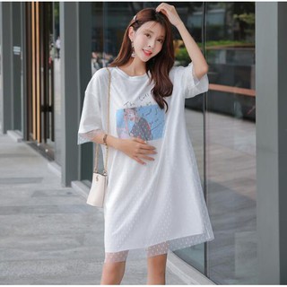 โปรส่งฟรี พร้อมส่ง Quilla ชุดคลุมท้อง ชุดคุณแม่ตั้งครรภ์ ชุดเดรสไซส์ใหญ่ Maternity Dress MMM0-11