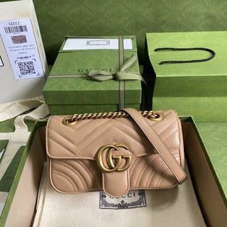 [ทักแชทก่อนสั่งซื้อ] Gucci ซีรีส์ GG Marmont ดีไซน์หรูหราและละเอียดอ่อน ครองใจสาวๆ ขนาด: ขนาด: 22*13*6cm