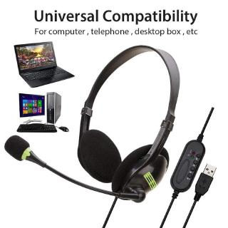 Universal USB Headset Lightweight Comfortable Headphone /  Flexible Noise-canceling Headset /Lightweight Wired Headphones  for Computers Laptops PC