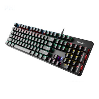 คีย์บอร์ดเกมมิ่ง Philips SPK8401 Blue Switch Alloy Panel Professional Gaming RGB Mechanical Keyboard (รับประกันสินค้า 2 ปี)