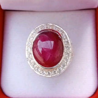 #ไซส์54 #แหวนผู้ชายทับทิมแท้ #Natural Cabochon Burma Ruby #เรือนเงินแท้925