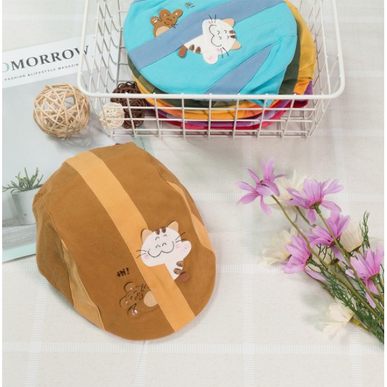 Petshop NZ-439 หมวกผ้าฝ้ายสําหรับเด็กผู้ชายพร้อมหัวเข็มขัดความกว้างปรับได้ ทุกขนาด M