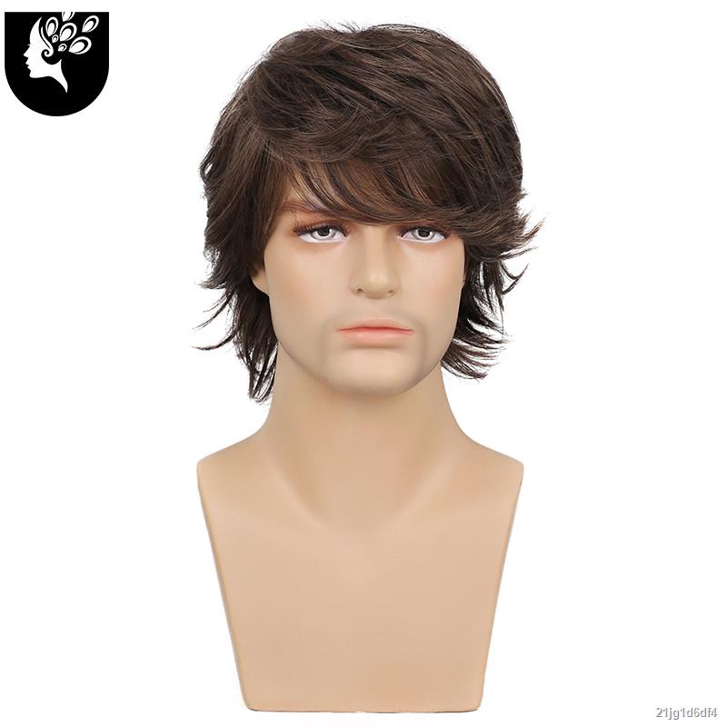 brown layered wig