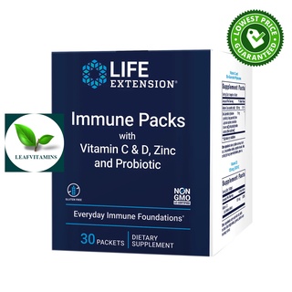 Life Extension Immune Packs with Vitamin C &amp; D, Zinc and Probiotic 30 packets