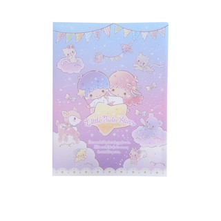 SANRIO แฟ้มใส่เอกสาร 20 ช่อง A4 Little Twin Stars สีชมพู แฟ้ม เด็ก ของเล่น