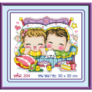 ไอแอมครอสติช iamcrossstitch DIY รหัส L-204 30x30 cm. ชุดอุปกรณ์งานฝีมือปักครอสติชครบชุด