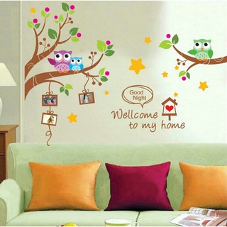 welcome to my home สติ๊กเกอร์ใส ติดผนังบ้าน DIY 60*90 ซม.Wallsticker Graphic Home Decor Living Room Adult Senior