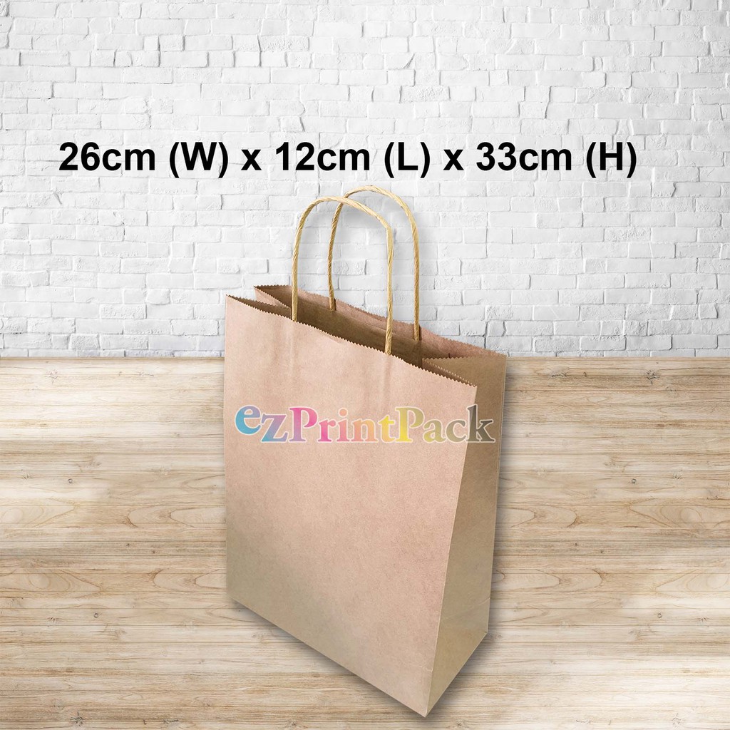25x32x11cm Brown Recycle Paper Bag | Bag Coklat | Recycle Shopping Bags | Paper handle Paper Bags