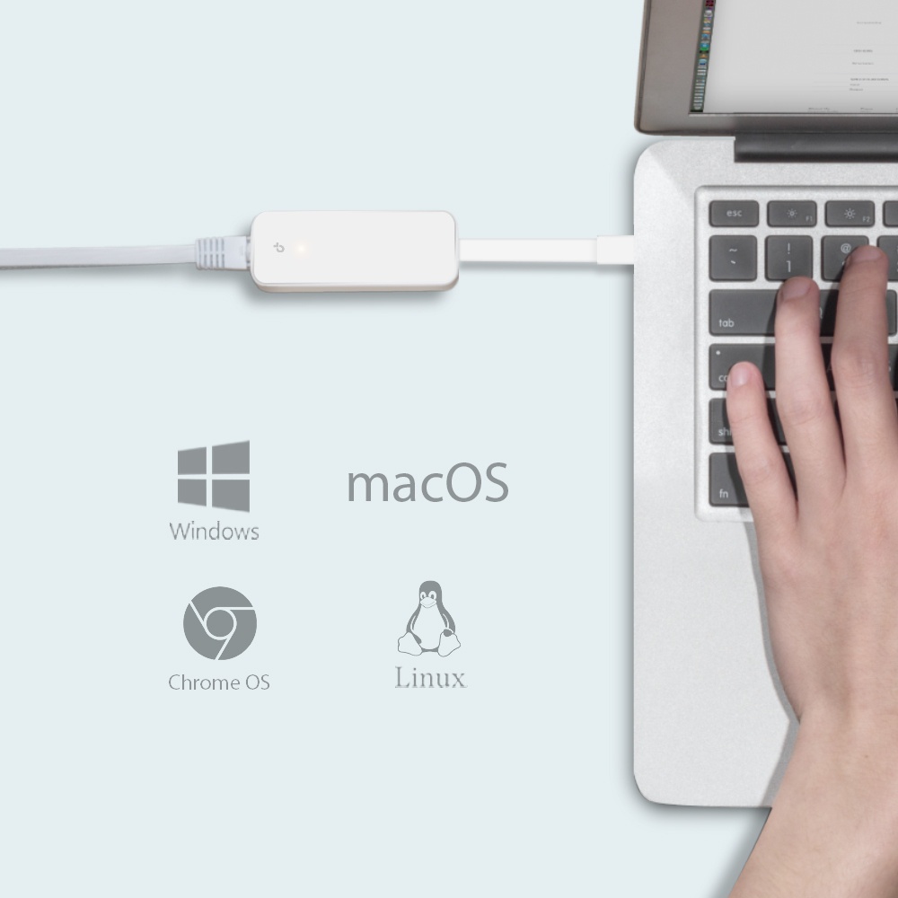 TP-Link UE300C ตัวแปลง USB-C เป็น LAN-Gigabit ด้วยช่องเสียบสาย RJ45 (รับประกัน 1 ปี)