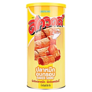 ปลาหมึกอบกรอบ Squidy Crispy Baked Squid Tin 90g.