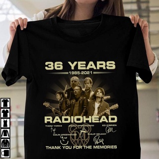 แขนสั้นcrew neckเสื้อยืด พิมพ์ลาย Radiohead 36 Years 1985 Thank You For The Memories สําหรับผู้ชาย 2021S-XXXXL