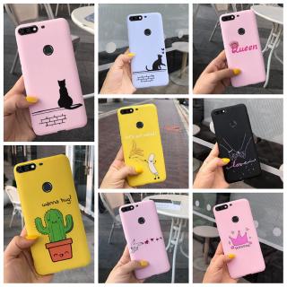 เคสโทรศัพท์มือถือซิลิโคนนิ่ม สีแคนดี้ พิมพ์ลายการ์ตูน สำหรับ Huawei y 7 prime 2018 y 6 2018 nova 2 lite