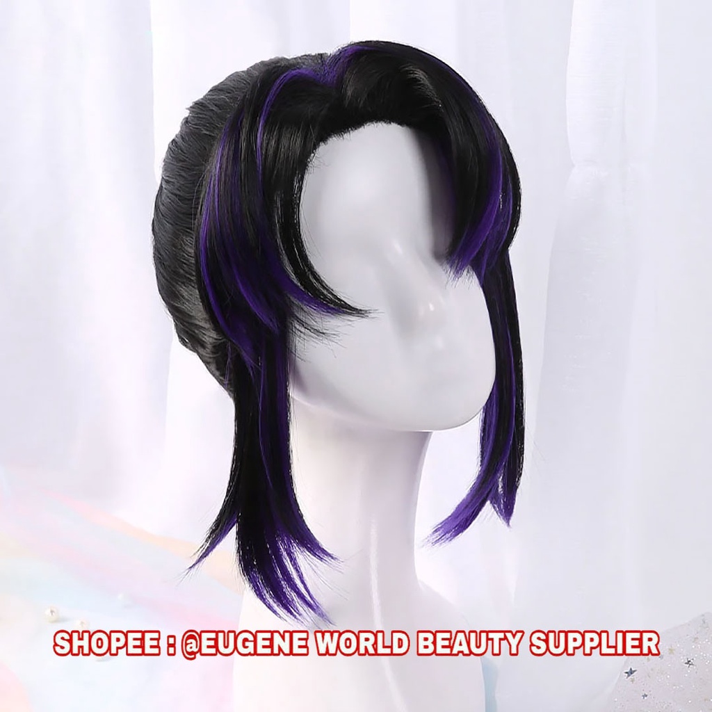 UNGU STYLED - FAKE WIG COSPLAY ANIME DEMON SLAYER KIMETSU NO YAIBA WIG KOCHO SHINOBU WIG KOU สีเขียว