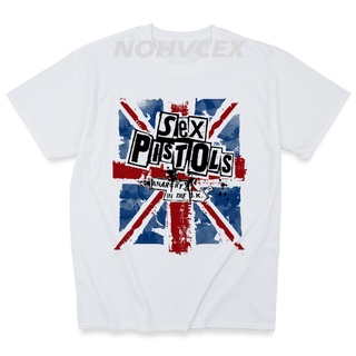 New👕Sex Pistols หลวมเสื้อยืดผู้ชาย T เสื้อผู้ชายแขนสั้นใหม่ Casual Top Tee Camisetas Masculina