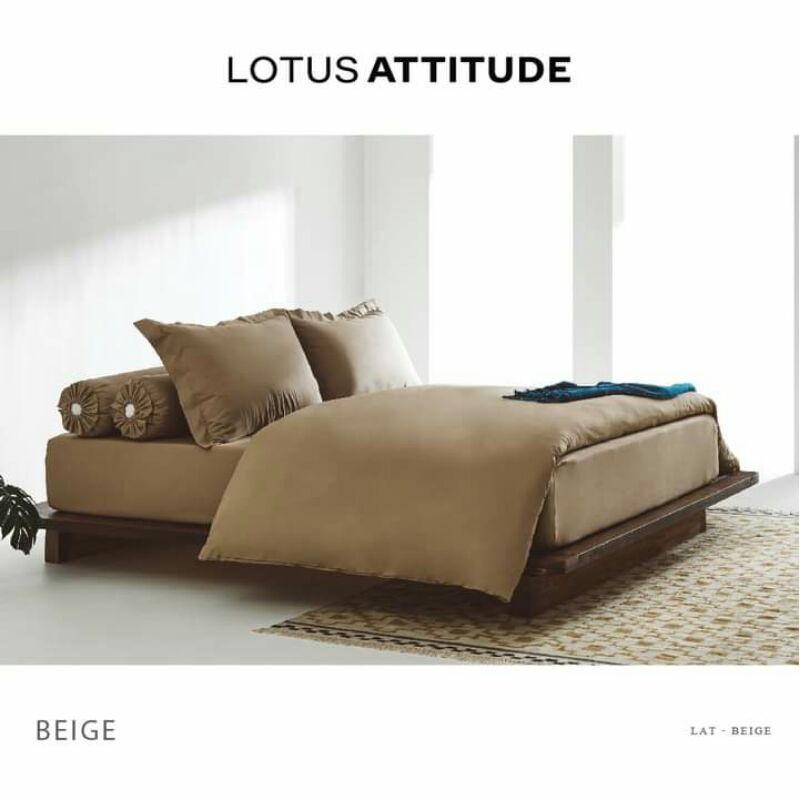 [ของแท้ 💯%] LAT-BEIGE : เครื่องนอนโลตัส Lotus รุ่น ATTITUDE (สีพื้น) | ผ้าปูที่นอน 3.5, 5, 6 ฟุต , ผ้านวม