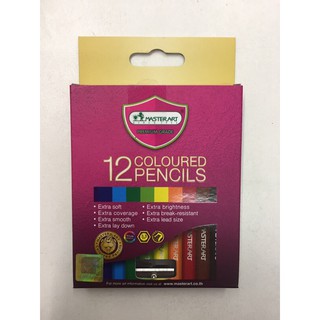 MASTERART สีไม้แท่งสั้น12สี มาสเตอร์อาร์ต(แถมกบเหลา)