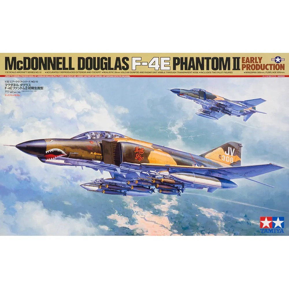 โมเดล เครื่องบินรบ TAMIYA McDonnell Douglas F-4E Phantom II Early Production scale 1/32