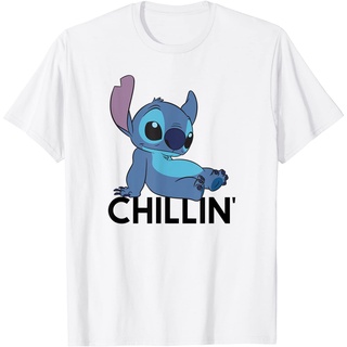 เสื้อยืด พิมพ์ลาย Disney Stitch Chillin สําหรับผู้ใหญ่S-5XL