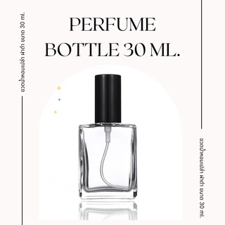 ขวดเปล่าน้ำหอมแบบแบน ฝาดำ ขนาด 30 ml. หัวเกลียว ไม่ต้องใช้เครื่องปิด
