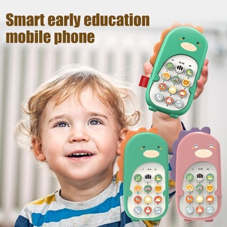 Baby Cell Phone Toys With Music And Voice Dinosaur Mobile Phone Toy With Teether Dancing Toy Phone For Baby 6+ Months /