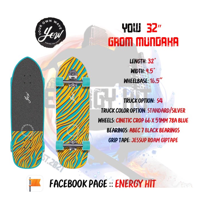 🔥 พร้อมส่ง 🔥 Surfskate  🔱 Yow Grom Mundaka 32" | S4