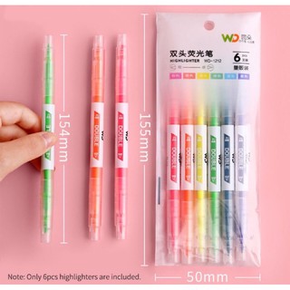 ปากกาไฮไลท์ ปากกาเน้นข้อความ 1แพ็ค มี 6แท่ง 6สี