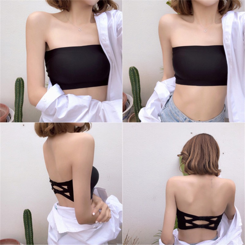 Ausvenice Ice Silk Seamless Boxer with Chest Pad Vest Seamless Bra Ice Silk Bra ฐานด้านใน Boxer Bra สวยกลับสาวเกาหลี Must-Have