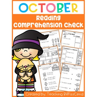 October Reading Comprehension Check Special Education, EFL - ESL - ELD PreK, Kindergarten, 1stอกสารเรียนภาษาอังกฤษ