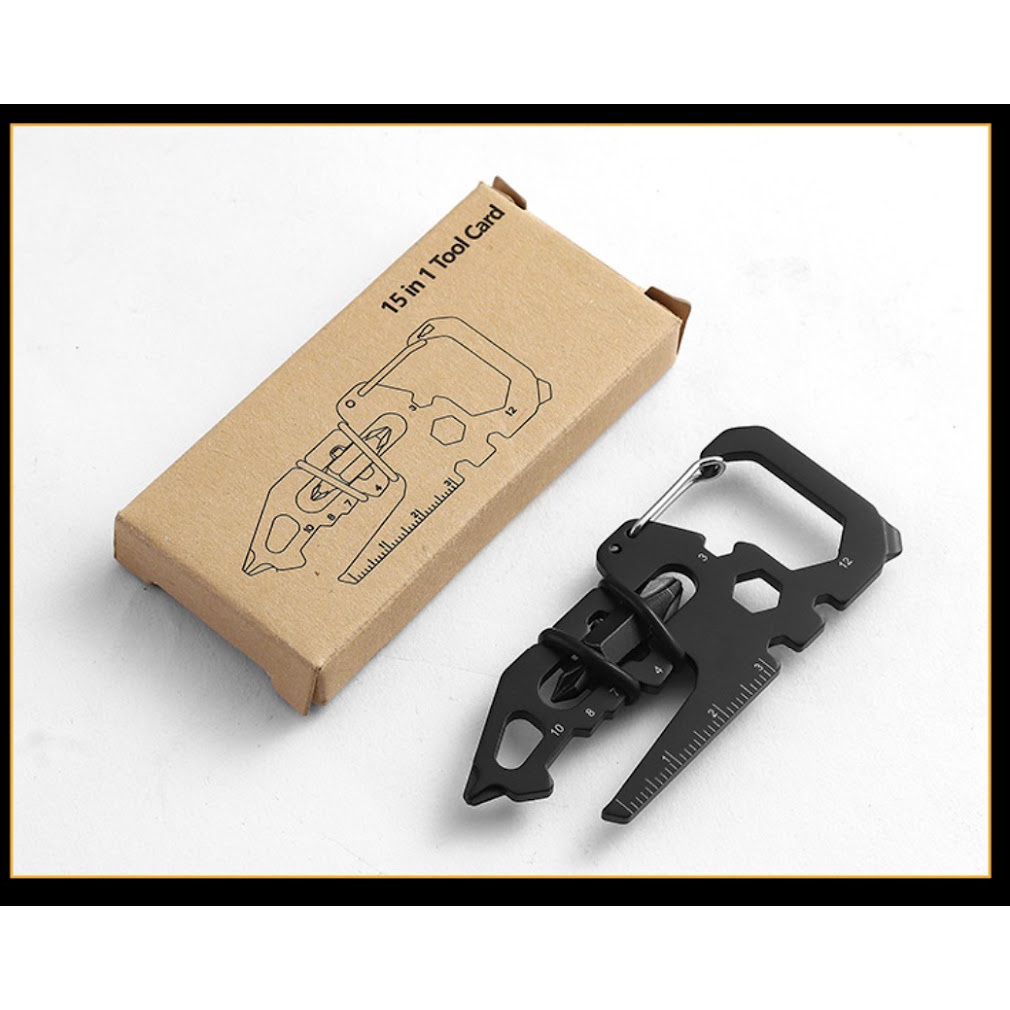 พร้อมส่ง EDC แบบพกพา 15 In 1เครื่องมือกลางแจ้งการ์ด Multitool Card สำหรับ Campers หกมุมประแจไขควงซ่อมบ้าน gadget - รูปที่ 7