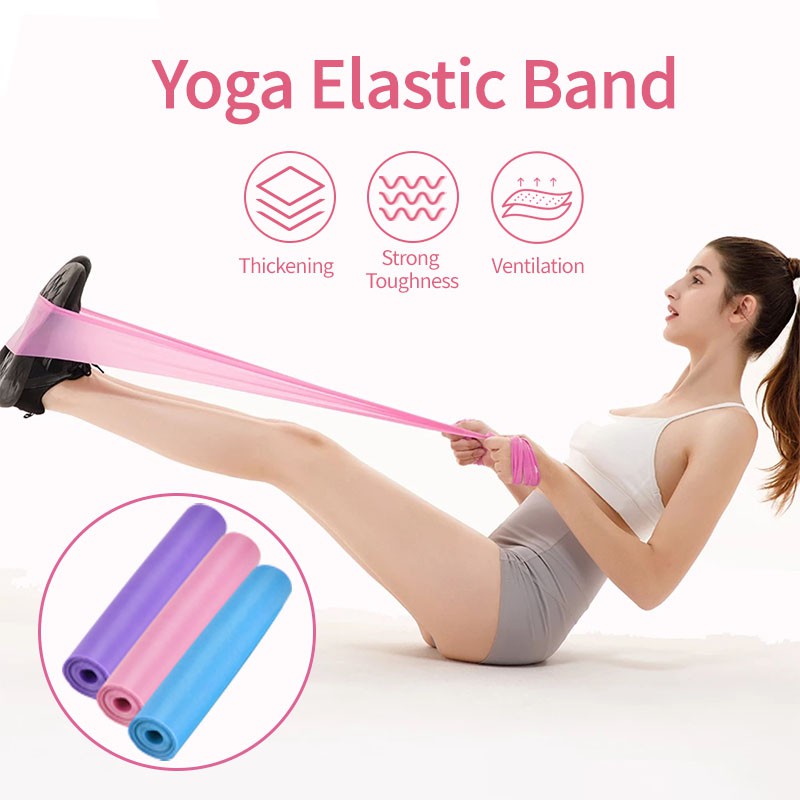 ยางยืดโยคะ ยางยืดออกกำลังกาย ยางยืดพิลาทิส อุปกรณ์โยคะ สายรัดโยคะ สายโยคะ ผ้ายางยืดสำหรับออกกำลังกาย - รูปที่ 2