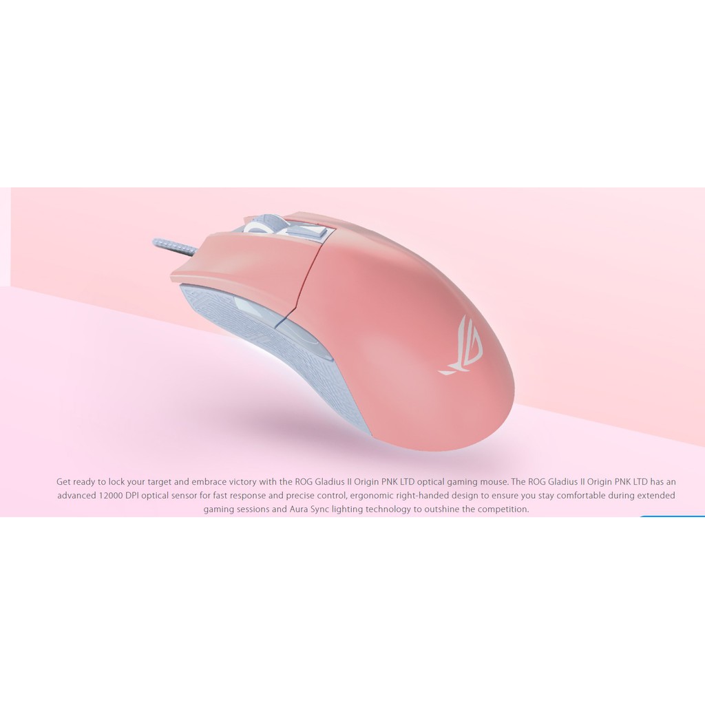 ASUS ROG Gladius II pink gaming mouse - 108thingitshop - ThaiPick