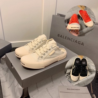 Balenciagaใหม่PARISSNEAKERSรองเท้าผ้าใบแบบผูกเชือกย้อมสีน้ําสไตล์เรโทรแฟชั่นสําหรับคู่รัก